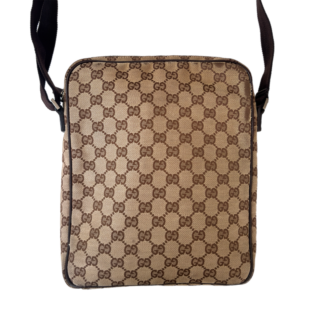 Vintage Beige Gucci Monogram Crossbody Bag