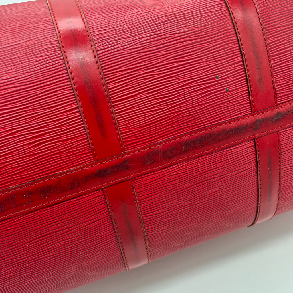 Vintage Red Louis Vuitton Epi Keepall 50