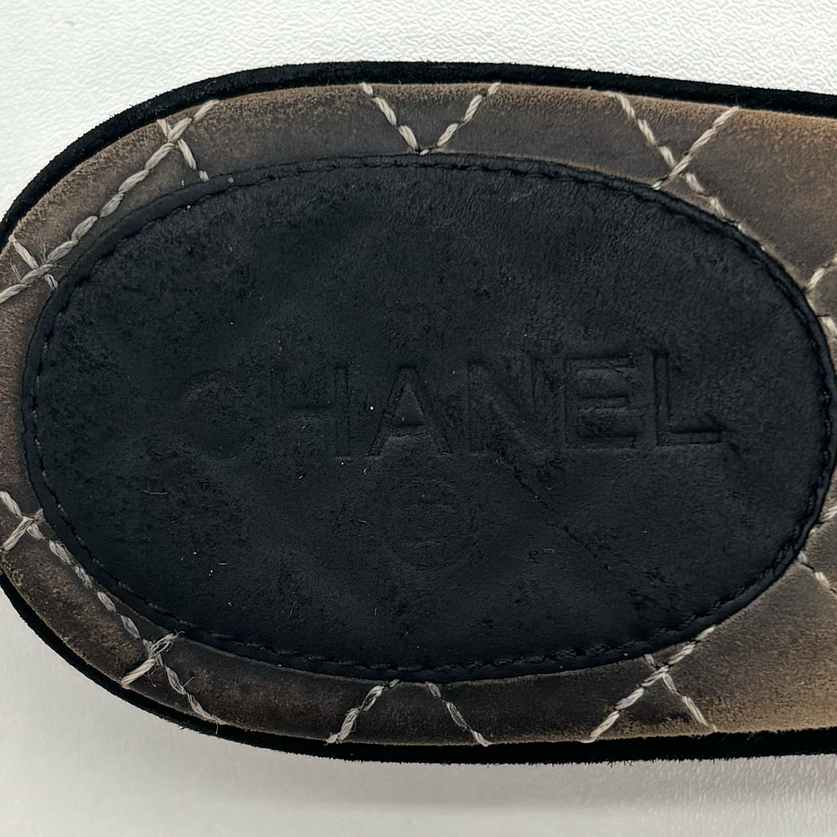 Vintage Black Chanel CC Sandals
