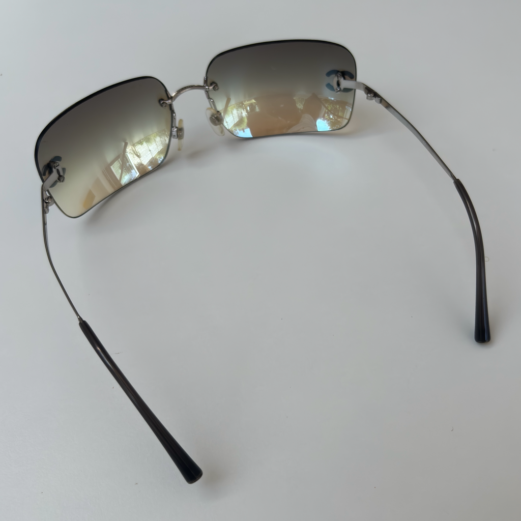 Vintage Blue Chanel Rhinestone Sunglasses