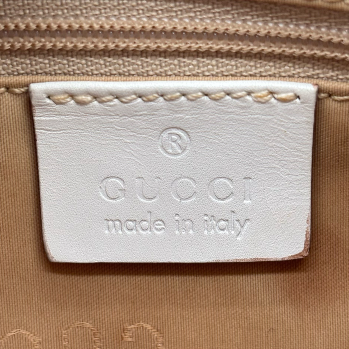 Vintage Beige Gucci Bamboo Shoulder Bag