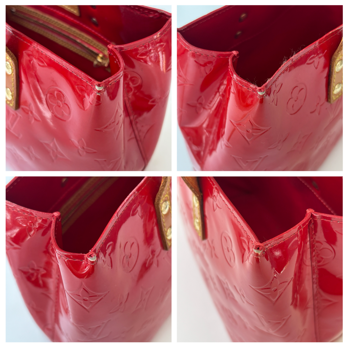 Vintage Red Louis Vuitton Vernis Reade PM Tote Bag