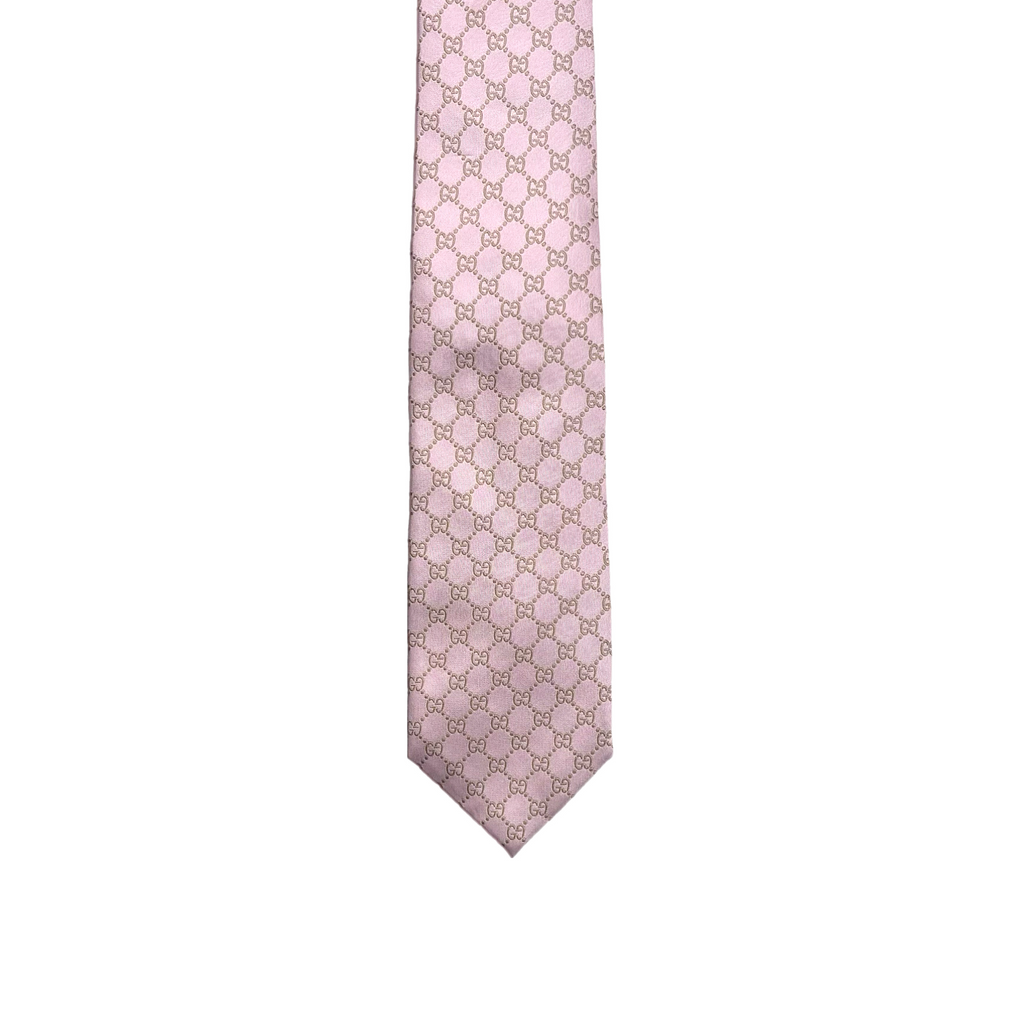 Vintage Pink Gucci Monogram Tie