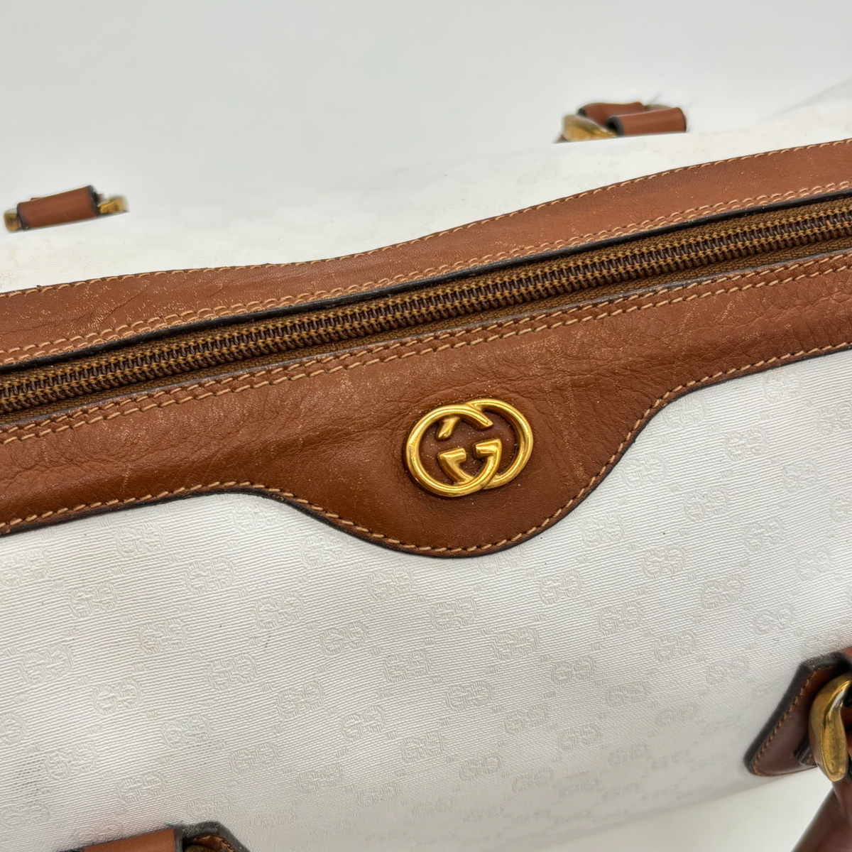 Vintage White Gucci Micro GG Handbag