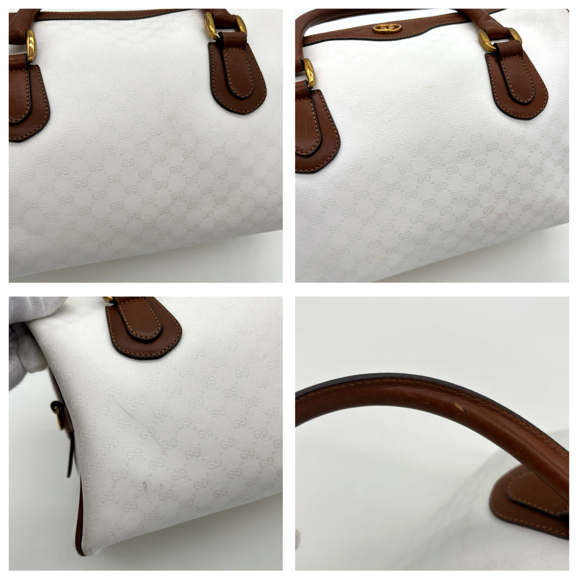 Vintage White Gucci Micro GG Handbag